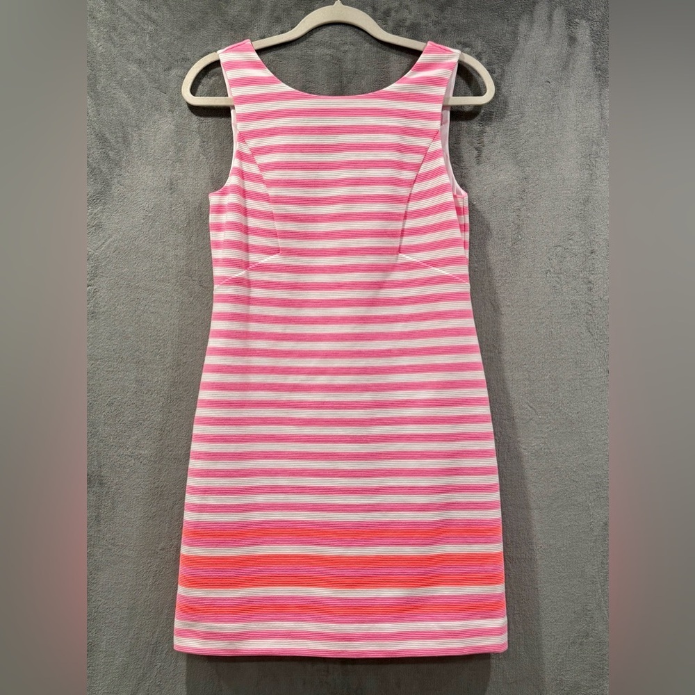 Lilly Pulitzer  Eden Tropical Pink Stripe Shift Dress Women’s Size Small